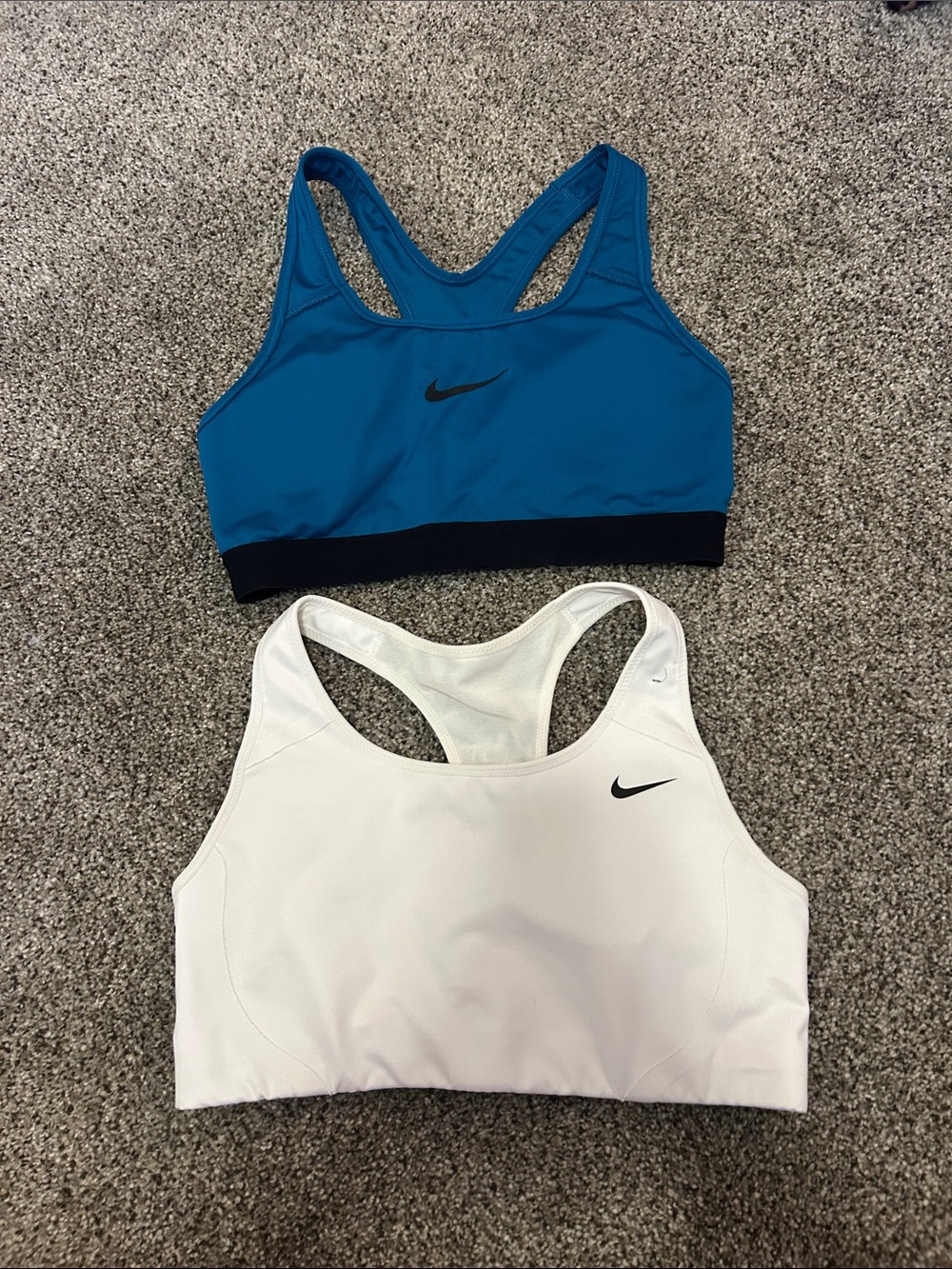 Nike Racerback Sports Bras - Teal and White